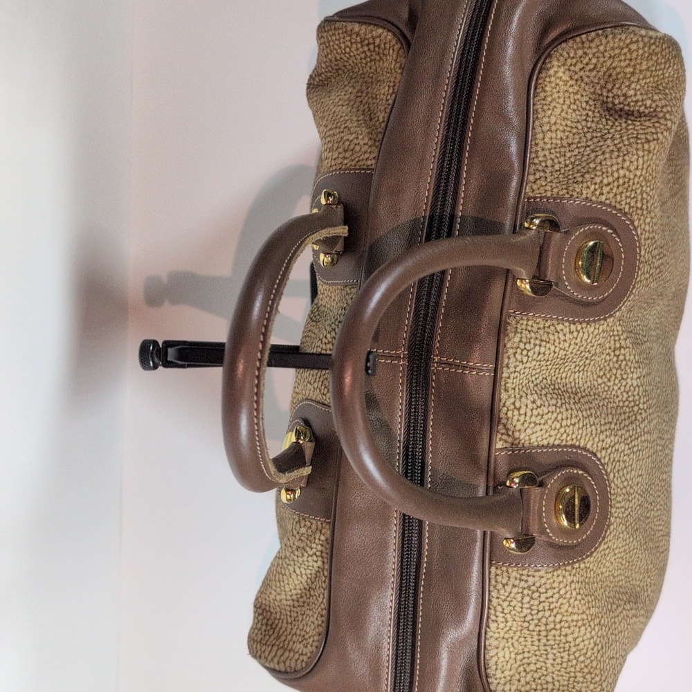 Borbonese Glot Pattern Leather And Suede Handbag - image 6